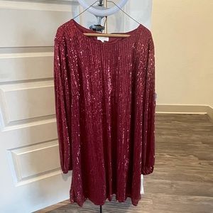 Red sequin cocktail dress